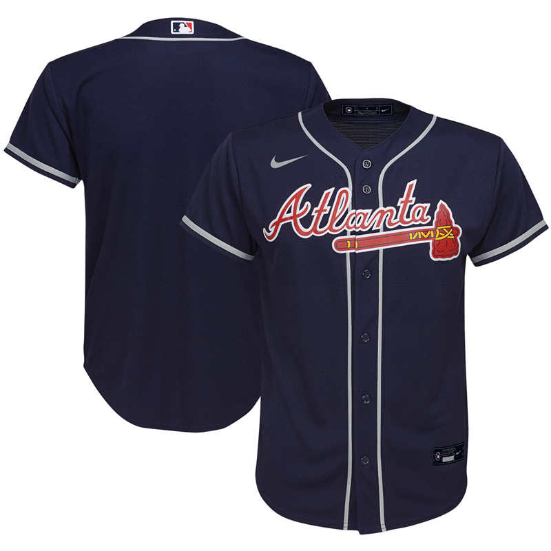 2020 MLB Youth Atlanta Braves Nike Navy Alternate 2020 Replica Team Jersey 1